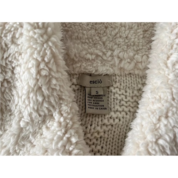 Escio Womens Long Cardigan Sweater, Size Small, Ivory, Snap Closure - Picture 4 of 8
